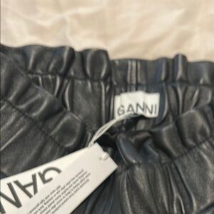 NWTGanni Black LAMB Leather Trousers